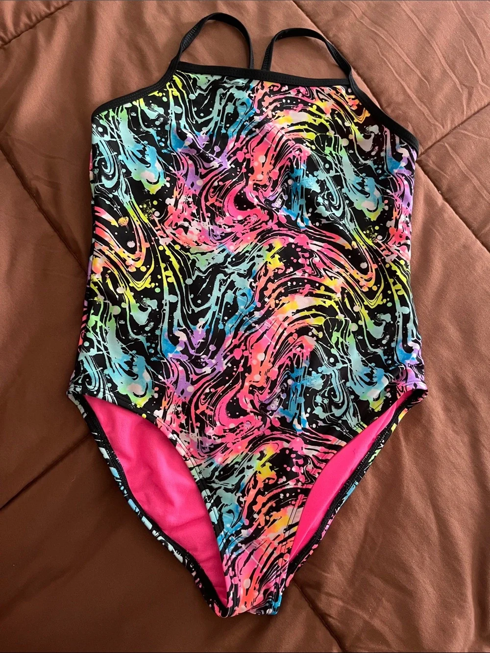 Neon Swirl One-Piece Swimsuit